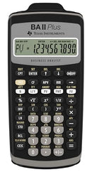 TEXAS INSTRUMENTS BA II PLUS FINANCIAL CALCULATOR, BLACK MEDIUM - Like New