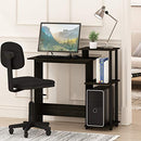 FURINNO EFFICIENT DESK, GAMING DESK WITH 3 OPEN SIDE SHELVES - ESPRESSO/BLACK - Like New