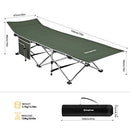 KINGCAMP FOLDING CAMPING COT 265LBS KC8005 - BLACK GREEN CHECKER - Brand New
