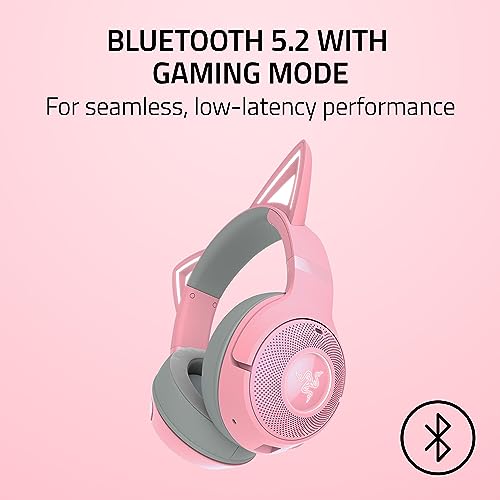 Razer Kraken Kitty V2 BT Wireless RGB Headset Chroma RGB Kitty Ears & Earcups - Like New