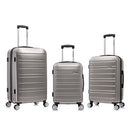 Rockland Irvine Hardside Spinner Wheel Luggage, Silver, 19", 23", 27" Like New