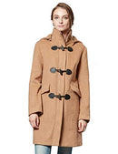 Escalier Women Wool Coat Hoodie Winter Classic Duffle Toggle Pea Coats Camel M - Like New
