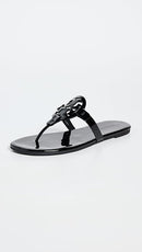 90582 Tory Burch Women's Miller Sandals Perfect Black Patent Size 9 Like New