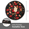 ROTTOGOON ROUND RUG 4FT WASHABLE CIRCLE SOFT FLORAL RUG RUBBER BACKING - BLACK - Like New