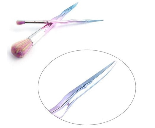 LA SANTE 7-PACK: IRIDESCENT MAKEUP BRUSHES - RAINBOW - Like New