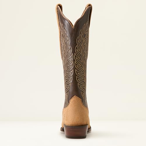 ARIAT WOMEN WESTERN BOOT YELLOWSTONE ARENA DIRT, SIZE 7.5 TAN ROUGHOUT/TOFFEE - Brand New
