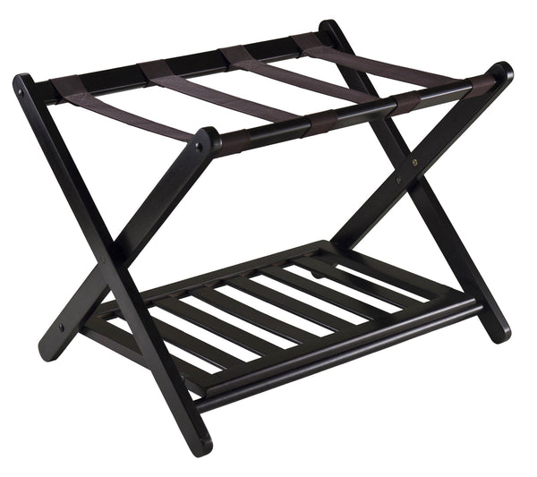 WINSOME REESE LUGGAGE RACK, STORAGE SHELF, NO ASSEMBLY - ESPRESSO - Like New