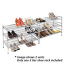 Seville Classics 3-Tier Iron Mesh Utility Shoe Rack, Silver - Brand New