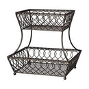 Gourmet Basics by Mikasa Loop and Lattice 2-Tier Rectangular Basket B0722C3PVH - Brand New