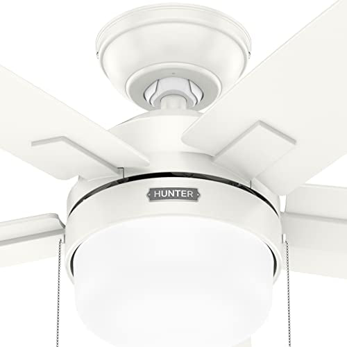 HUNTER FAN 44 Ceiling Fan w/LED Light Kit Pull Chain CC52774 - FRESH WHITE - Like New