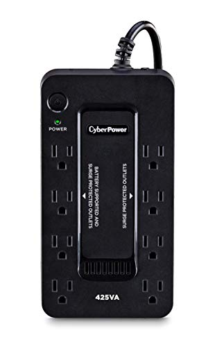 CYBERPOWER ST425 STANDBY UPS SYSTEM, 425VA/260W, 8 OUTLETS, COMPACT - BLACK - Like New