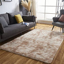 B09F9LQHWT Fluffy Shag Area Rugs for Bedroom, 5 x 7 Feet Tie-Dyed Beige - Like New