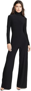 NORMA KAMALI WOMEN'S LONG SLEEVE TURTLENECK JUMPSUIT SIZE MEDIUM - BLACK - Brand New