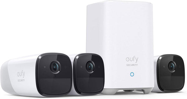eufyCam 2 Pro S221 Wireless Home Security Camera, Outdoor 3-Cam Kit T8852- White New