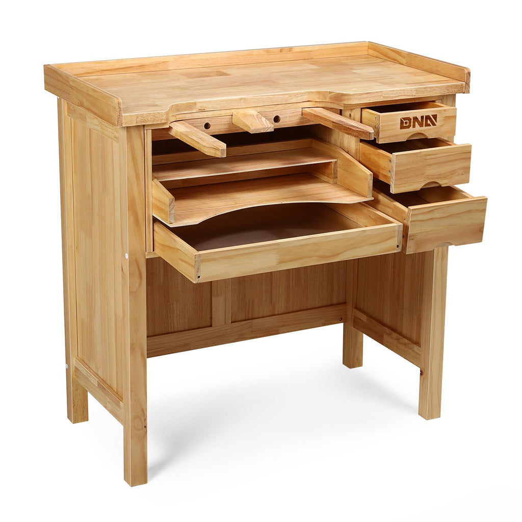 DNA MOTORING HEAVY DUTY WOOD WORKBENCH WOODEN WORKBENCH 5 DRAWERS TOOL ...