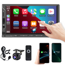 Nunoo Double Din Car Stereo Radio with CarPlay Android Auto 7" HD N1705 - Like New