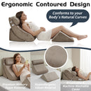 QIRROBONI 4PCS ORTHOPEDIC BED WEDGE PILLOW SET - LIGHT BROWN - Brand New