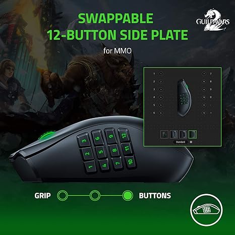Razer Naga Pro Wireless Gaming Mouse Interchangeable RZ01-0342 - Black - Like New