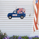 Glitzhome Patriotic Truck Yard Stake 23.5" Metal 4th of July Decor Rust-Proof - Brand New