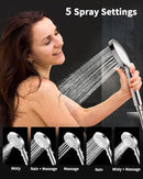 FASDUNT SHOWER HEAD HANDHELD HIGH PRESSURE SHOWERHEAD LONG HOSE PREMIUM CHROME - Like New
