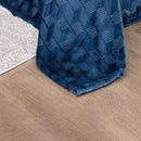 Amrani Bedcover Embossed Blanket, Soft Premium Microplush, Queen, Navy - Brand New
