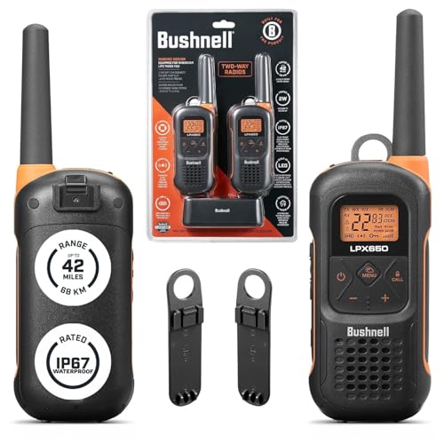 BUSHNELL LPX650 WALKIE TALKIE RADIO 2 PACK - BLACK/ORANGE - Like New