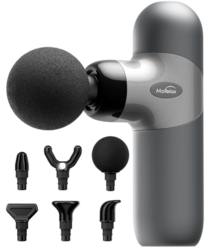 MORELAX MINI MASSAGE GUN PERCUSSION MUSCLE MASSAGER BACK PAIN RELIEF - SILVER - Brand New