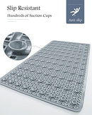 PADOOR Bathtub-Mat Non Slip with Suction Cups and Drain Holes (14"x27" Gray) - Brand New