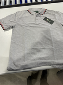 TIGER WOLF 3 BUTTON POLO SHIRT - SIZE: MEN M - GRAY/RED/BLACK - Brand New