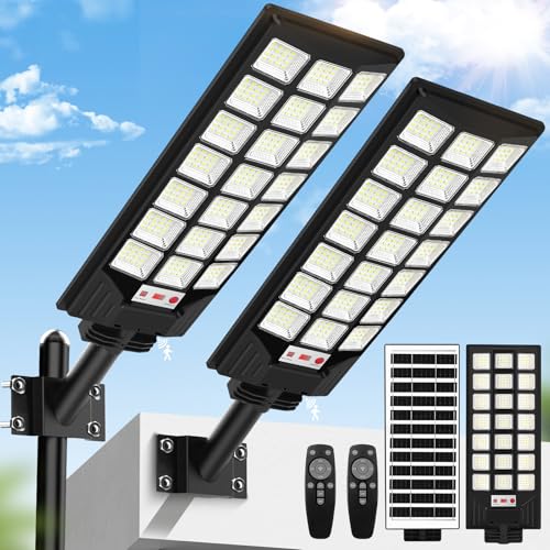 BRIGHTEVER SOLAR STREET LIGHTS OUTDOOR 32000LM 8500K WATERPROOF 2-PACK MESSAGE - Like New