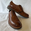 KENNETH COLE REACTION KLAY FLEX LEATHER OXFORD LACE-UP SHOES - SIZE: 10 - COGNAC - Like New