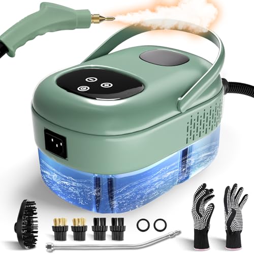 TWOOASES STEAM CLEANER HANDHELD 2500W HIGH PRESSURE STEAMER - GREEN - Like New