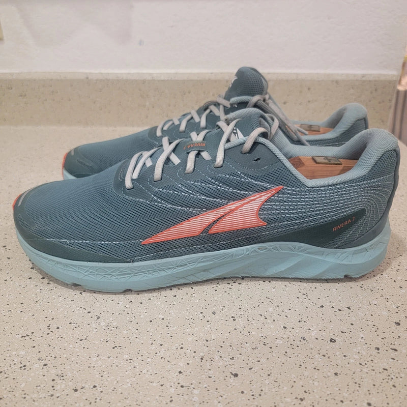 ALTRA MENS RIVERA 2 RUNNING SHOES - SIZE: MEN 9 (AU/UK M8) (EU M42.5) - BLUE - Like New
