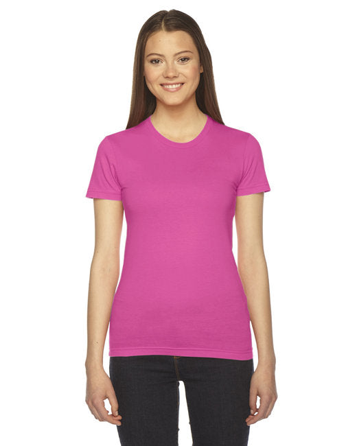 2102W American Apparel Ladies Fine Jersey Short-Sleeve T-Shirt New