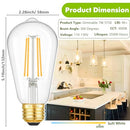 KONDRAS DIMMABLE LED BULBS 7W 850LUMENS 60W E26 ST58 Antique Light Bulbs 6-Pack - Like New