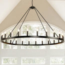 Sdorens Black Wagon Wheel Chandelier Farmhouse 24 Light 53 Inch B0CLNLTVLG NEW - Brand New