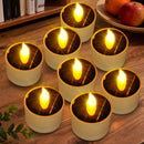 STADECO SOLAR TEA LIGHTS OUTDOOR WATERPROOF RECHARGEABLE FLAMELESS LAMP 8 PACK - Like New