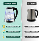 Pukomc KE3021 Electric Kettle Keep Warm - 1.7L Glass Water - Scratch & Dent