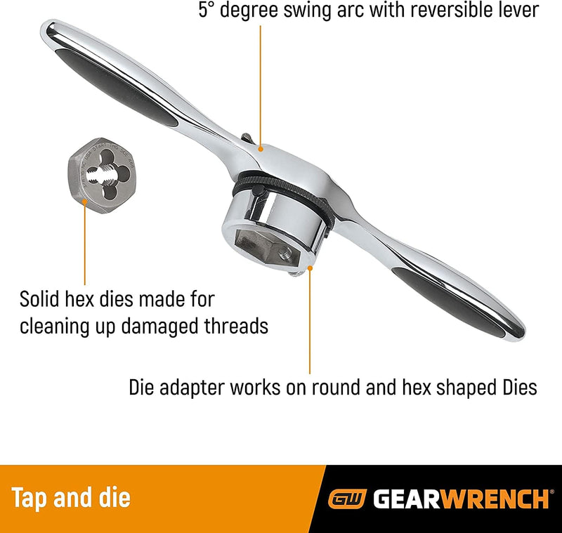 GearWrench 77 Piece SAE/Metric Ractcheting Tap and Die Set - 3887 - Like New