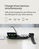 BELKIN 3-IN-1 MAGSAFE-COMPATIBLE WIRELESS CHARGING PAD QI2 15W - BLACK - Like New