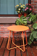 Pationate Patio Metal Side Table Small Outdoor Bistro Round End Table - Carrot - Brand New
