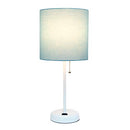 SIMPLE DESIGNS LT2024-AOW WHITE STICK TABLE DESK LAMP, NO BULB, AQUA/WHITE - Like New