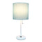 SIMPLE DESIGNS LT2024-AOW WHITE STICK TABLE DESK LAMP, NO BULB, AQUA/WHITE - Like New