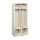 ECR4KIDS 2-SECTION COAT LOCKER WITH BENCH AND CUBBY - WHITE WASH - Like New