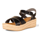 AMAZON ESSENTIALS WOMEN'S FLATFORM ESPADRILLE SANDAL SIZE 7 BLACK - Like New