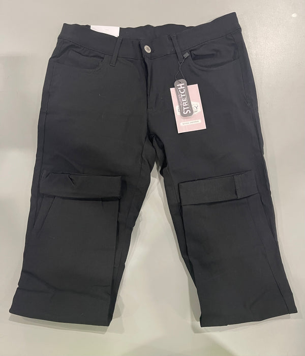 GALAXY BY HARVIC GIRLS SCHOOL UNIFORM PANTS - SIZE: YOUTH 3/4 - BLACK - Brand New