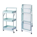 Houssem 3 Tier Folding Storage Art Cart Roller Wheels B08RDZ9DT8 - Light Green - Brand New