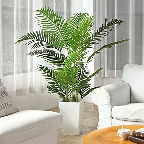 Fopamtri Artificial Areca Palm Plant 5 Feet Fake Palm Tree with 17 Trunks 2 Pack - Like New