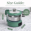 COOK WITH COLOR GLASS MINI LOW CARB RICE COOKER 6 CUPS WGRC1-GRN - DARK SAGE - Like New