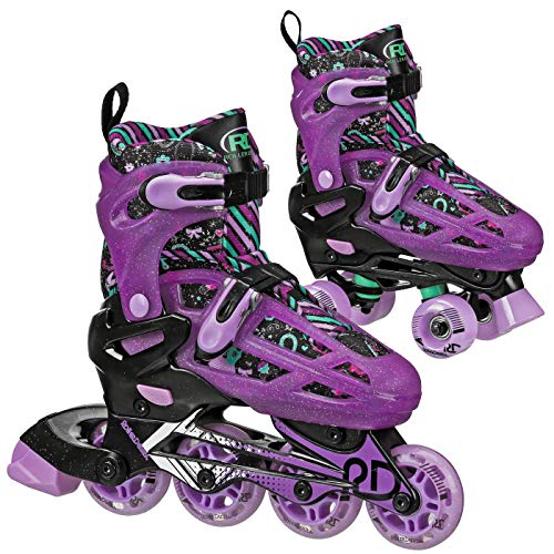 ROLLER DERBY FALCON 2-IN-1 COMBO QUAD INLINE SKATES KIDS GIRL SIZING 3-6 - Brand New